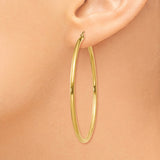 14k 2x50mm Polished Tube Hoop Earrings T921