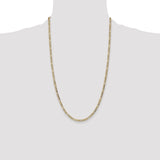 14K 10 inch 3.5mm Semi-Solid Figaro with Lobster Clasp Anklet BC93