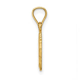 14k Satin Diamond-cut Footprints Pendant K6084