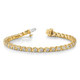 14k Complete 2 carat Round A Diamond Swirled 2-prong 7 inch Tennis Bracelet X630A