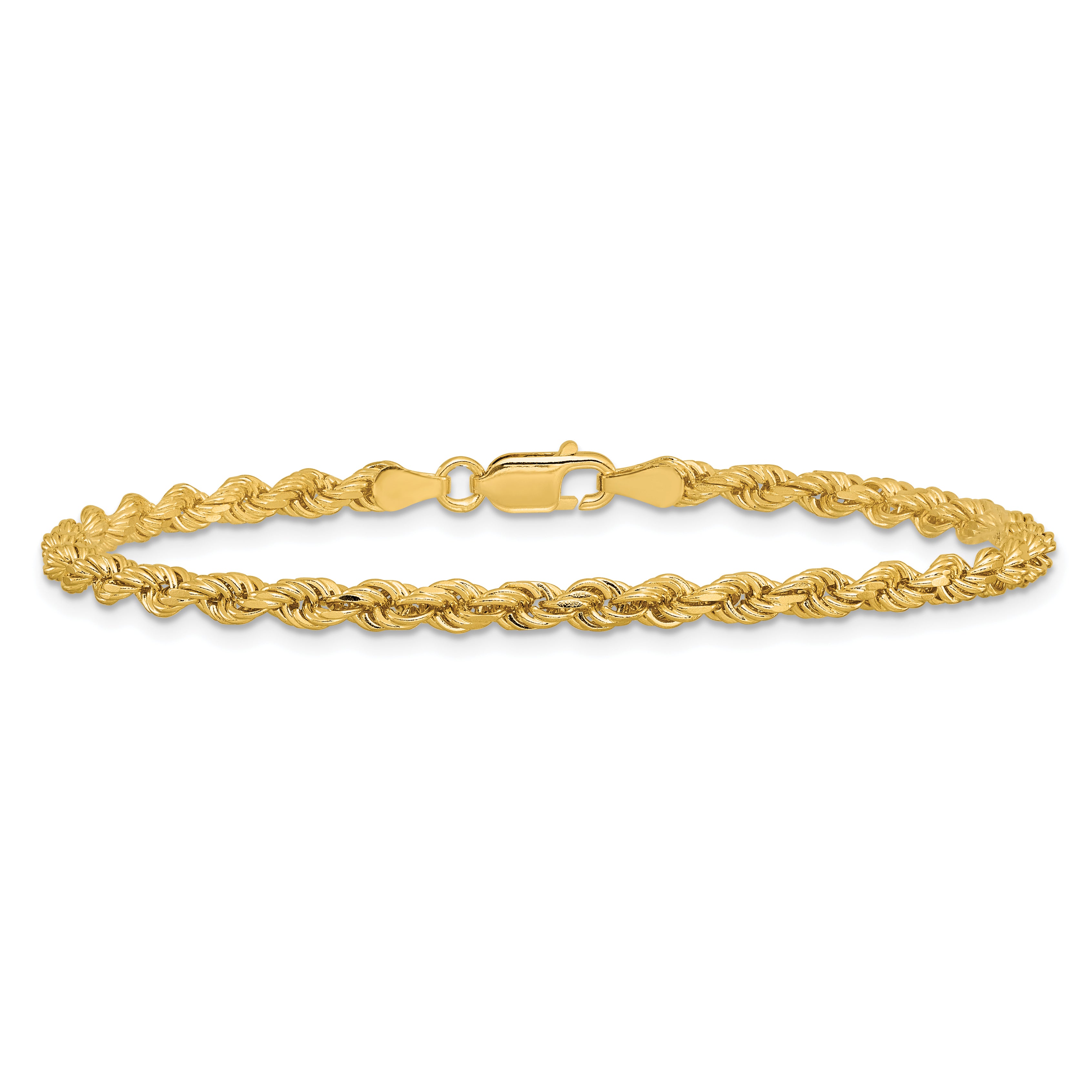 14K 26 inch 3.25mm Diamond-cut Rope with Lobster Clasp Chain 024L