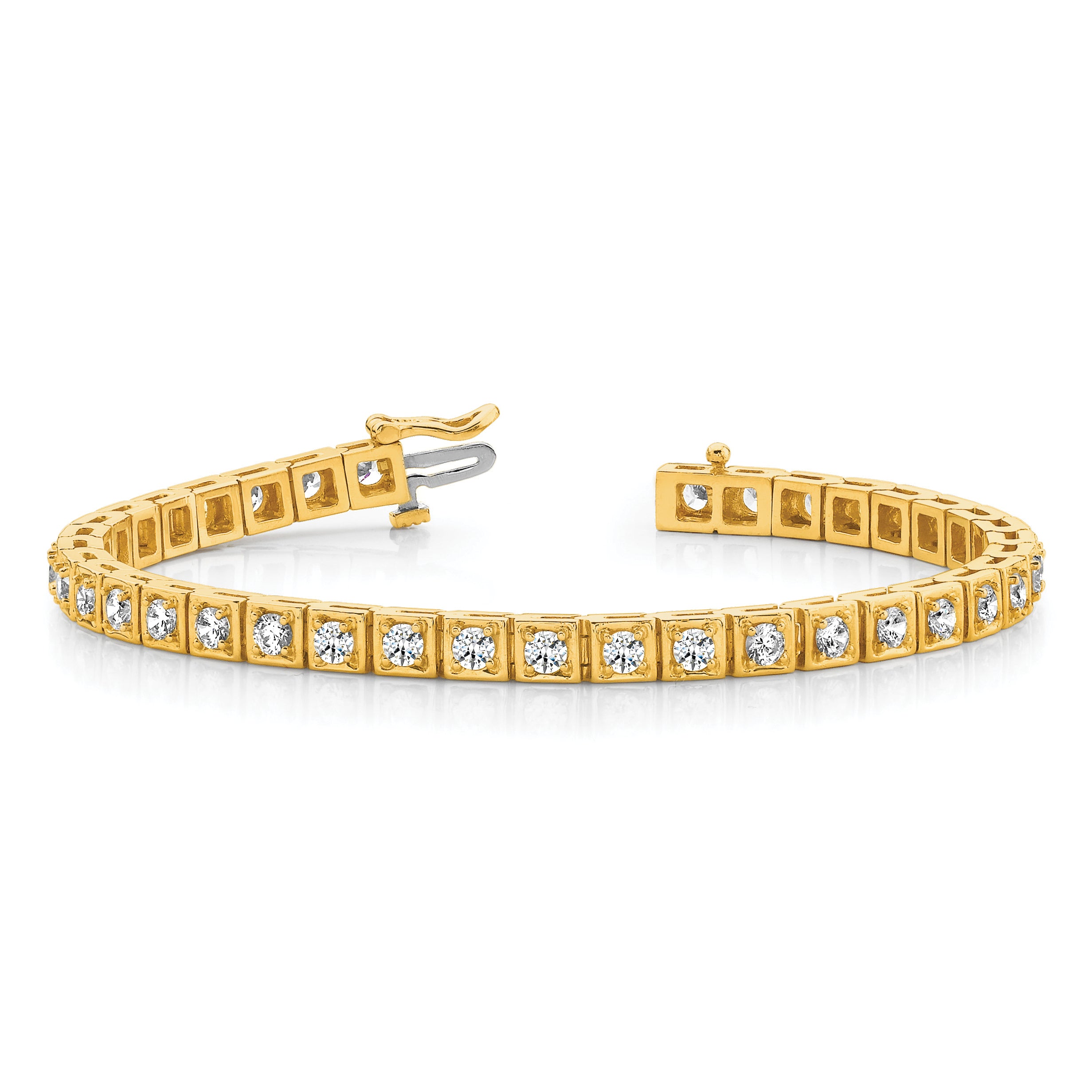 14k Complete 1.75 carat Round A Diamond 4-prong 7 inch Tennis Bracelet X755A