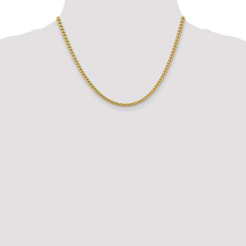 14K 18 inch 3mm Franco with Fancy Lobster Clasp Chain FRA100