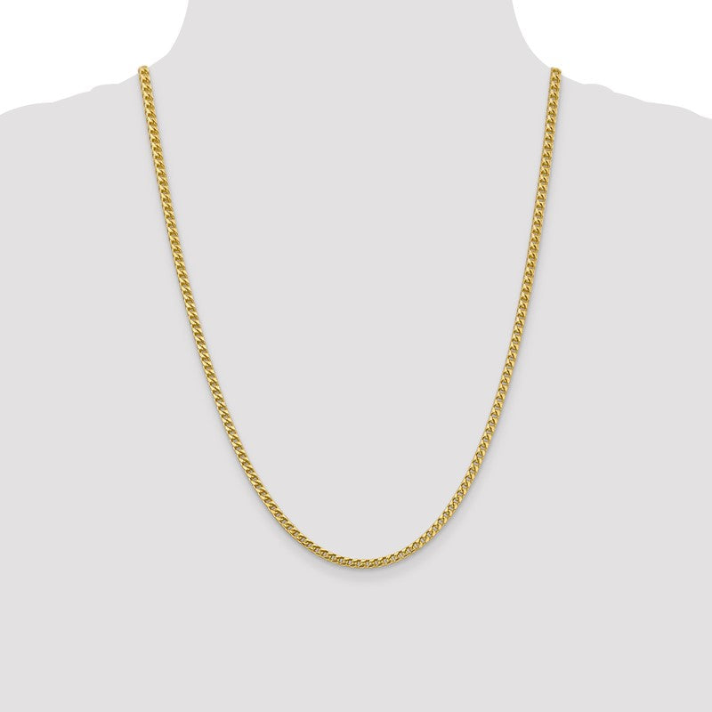 14K 18 inch 3mm Franco with Fancy Lobster Clasp Chain FRA100