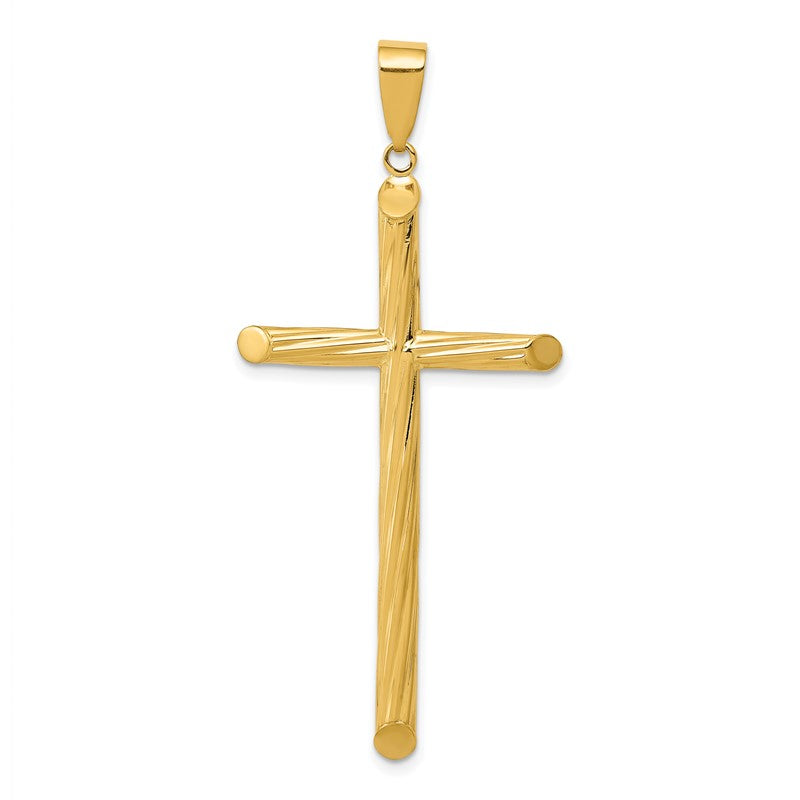14k Fancy Textured Cross Pendant K4314