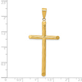 14k Fancy Textured Cross Pendant K4314