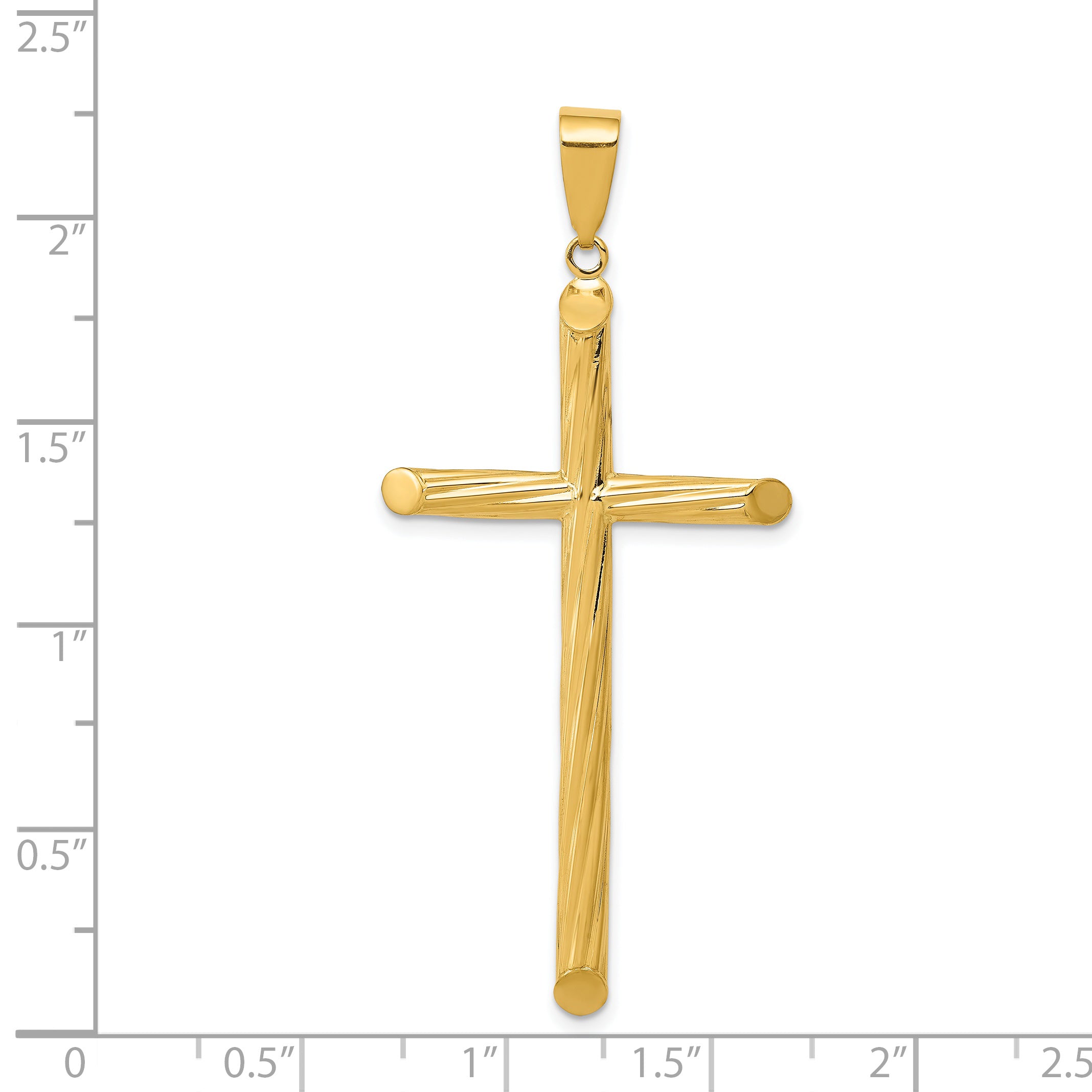 14k Fancy Textured Cross Pendant K4314