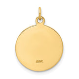 14k Polished and Satin Solid Small St. Florian Medal Round Pendant XR1711