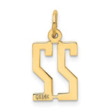 14k Small Elongated Number 22 Charm LES22