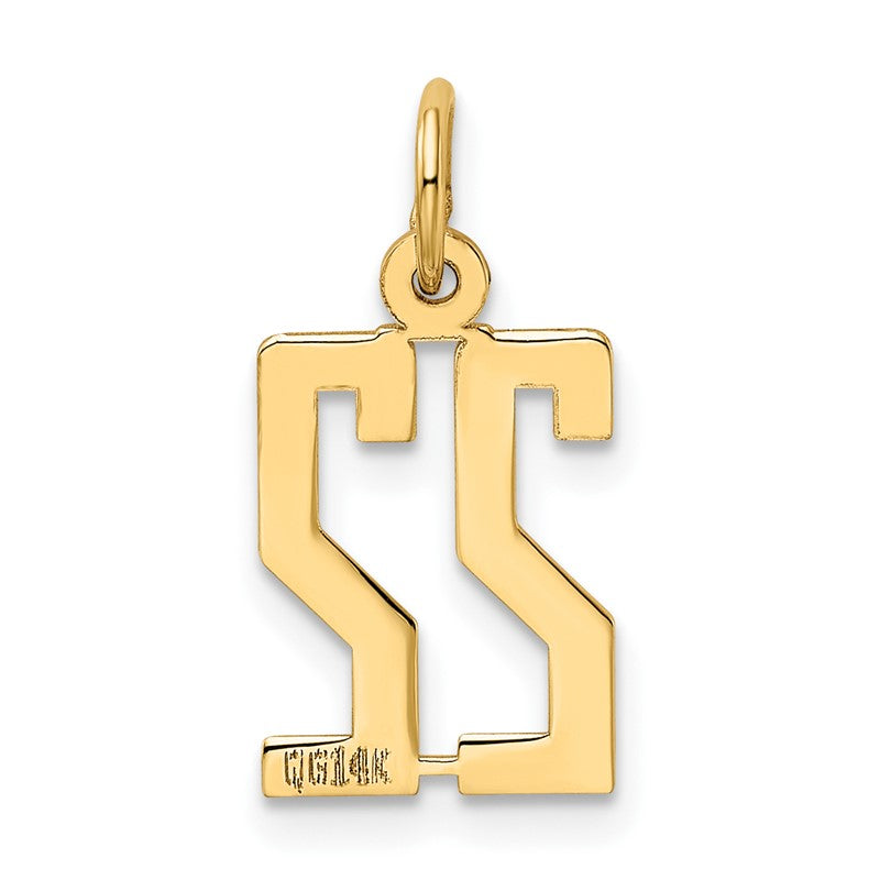 14k Small Elongated Number 22 Charm LES22