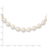 14k 7-8mm White Rice Freshwater Cultured Pearl 18 inch Necklace XF525