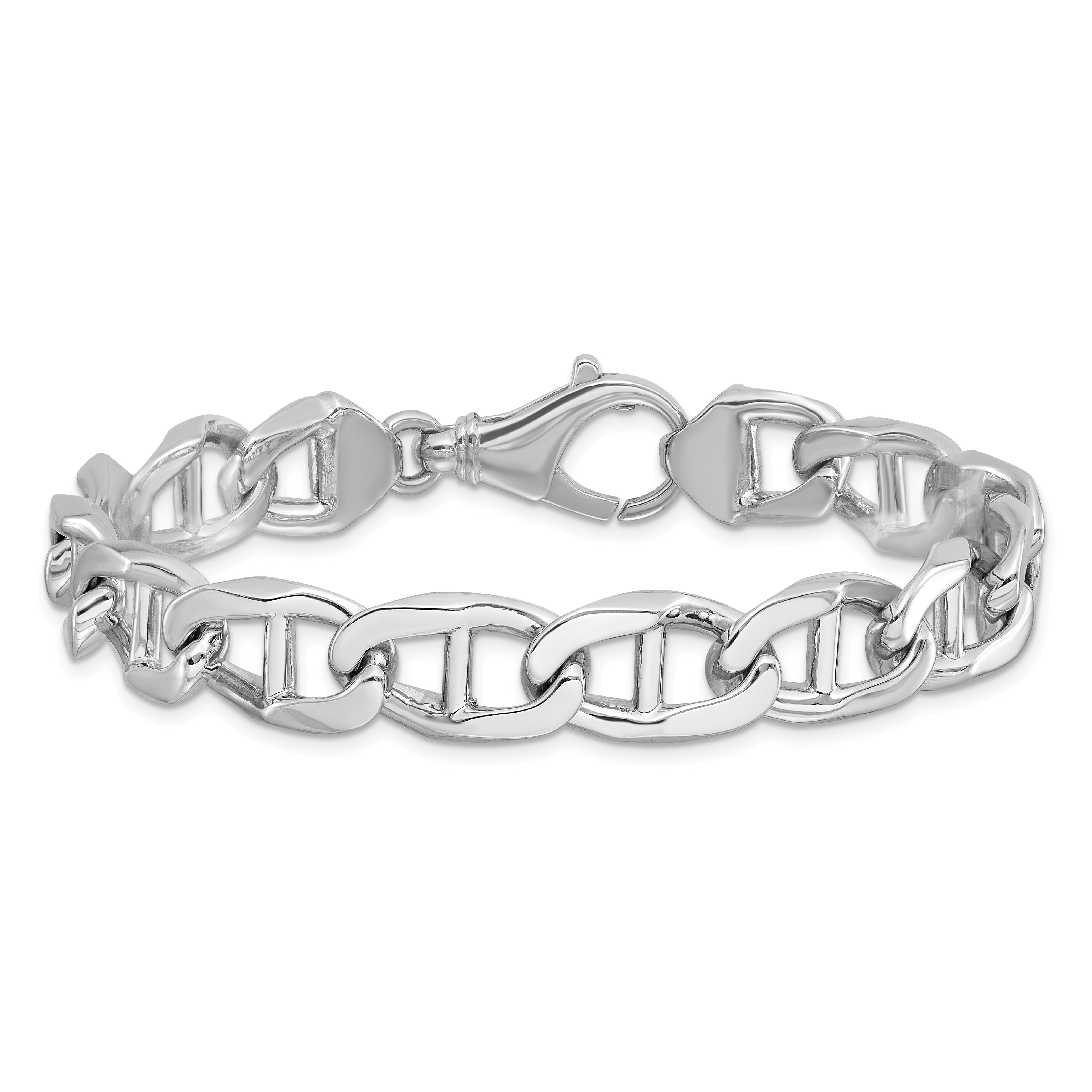 14K White Gold 20 inch 10.3mm Hand Polished Fancy Anchor Link with Fancy Lobster Clasp Chain WLK102