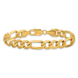 14K 26 inch 8.75mm Flat Figaro with Lobster Clasp Chain FFL220