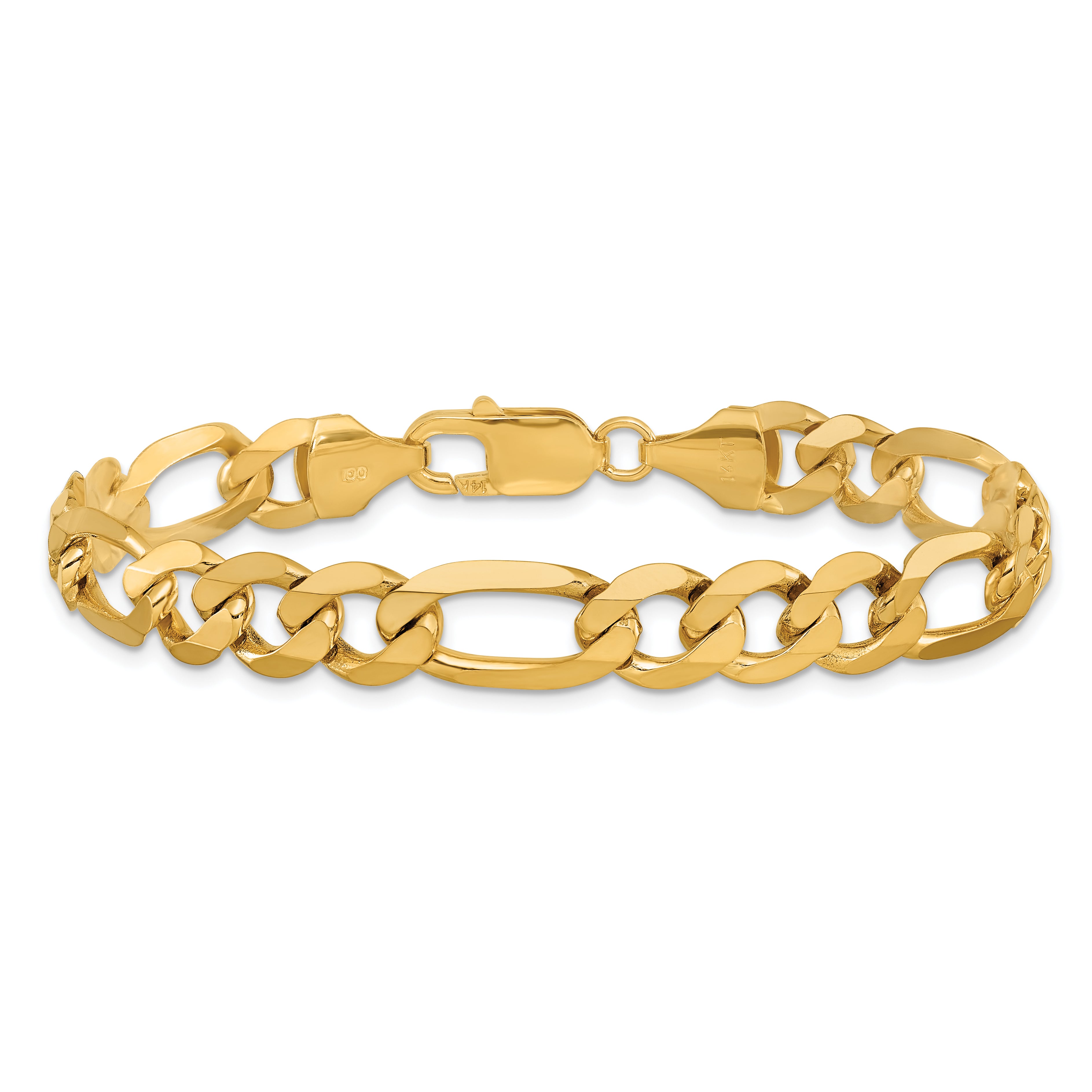 14K 26 inch 8.75mm Flat Figaro with Lobster Clasp Chain FFL220