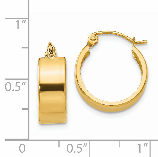 14K 5.75x17mm Polished Hoop Earrings E785