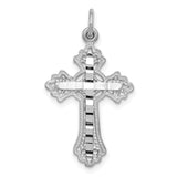 14k White Gold Fleur de Lis Cross Charm CH137