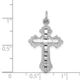 14k White Gold Fleur de Lis Cross Charm CH137
