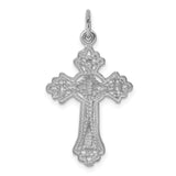 14k White Gold Fleur de Lis Cross Charm CH137