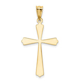 14k and White Rhodium Diamond Cut Cross Pendant K5034