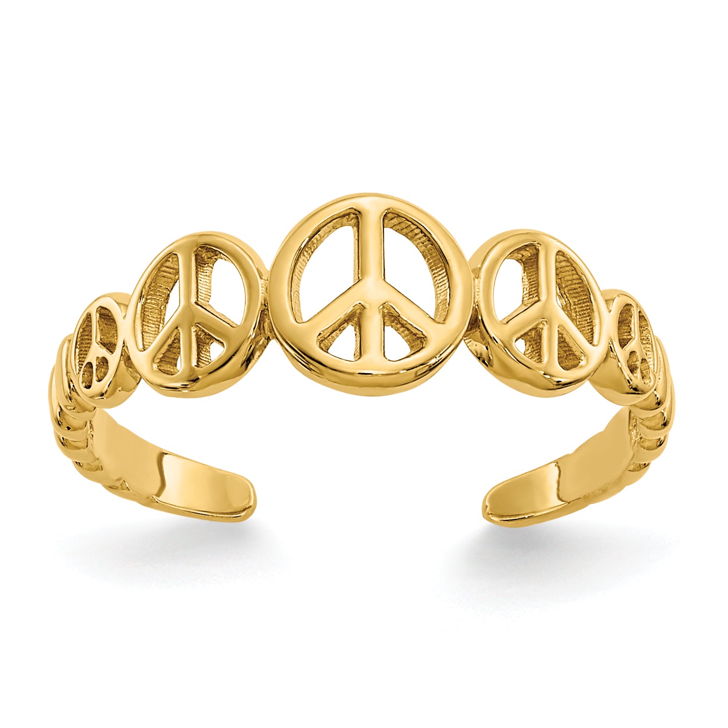 14k Peace Sign Toe Ring D1959