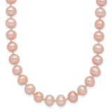 14k 5-6mm Pink Near-Round Freshwater Cultured Pearl 16 inch Necklace PPN050
