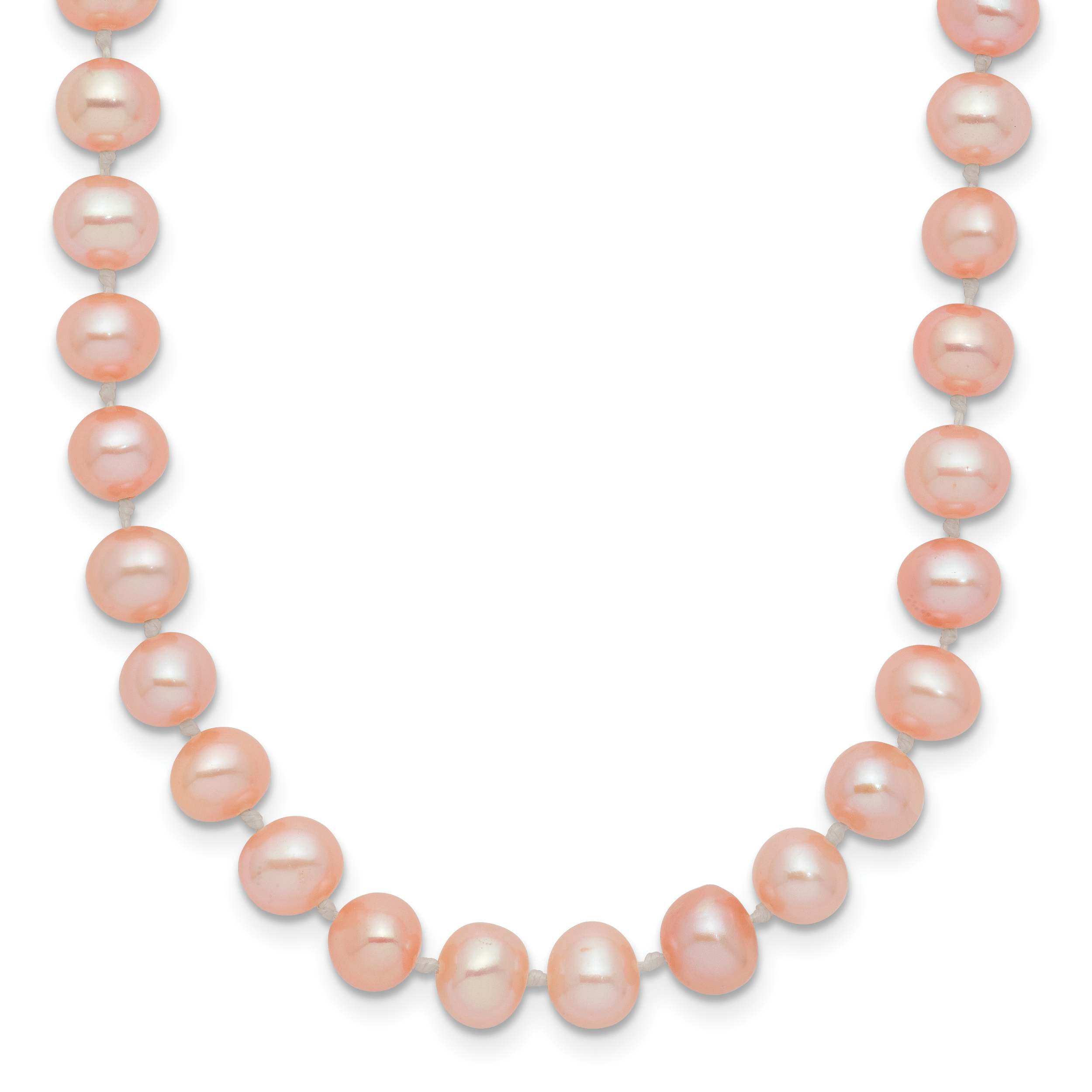 14k 5-6mm Pink Near-Round Freshwater Cultured Pearl 16 inch Necklace PPN050
