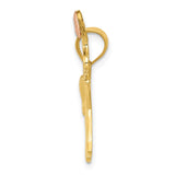 14k Two-tone with White Rhodium Elephant with Heart Pendant K4864