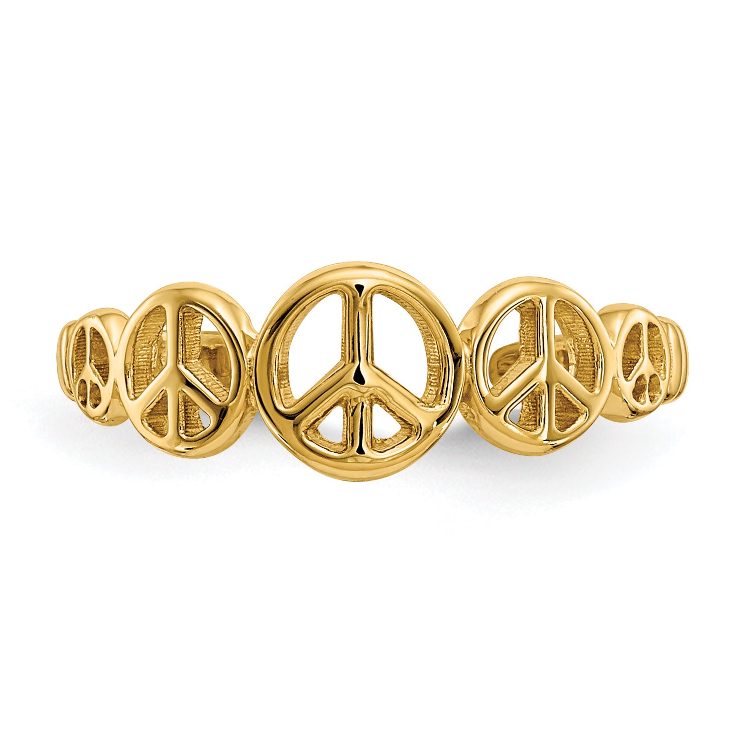 14k Peace Sign Toe Ring D1959