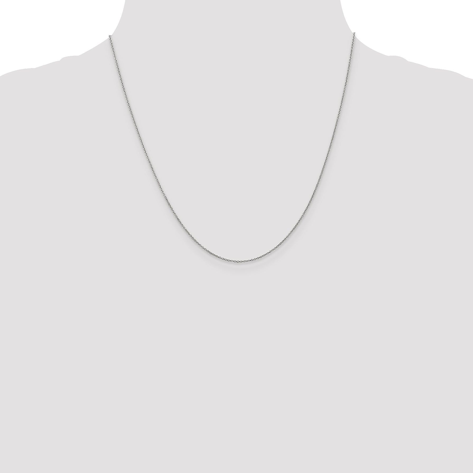 14K White Gold 14 inch .9mm Cable with Lobster Clasp Chain PEN75L