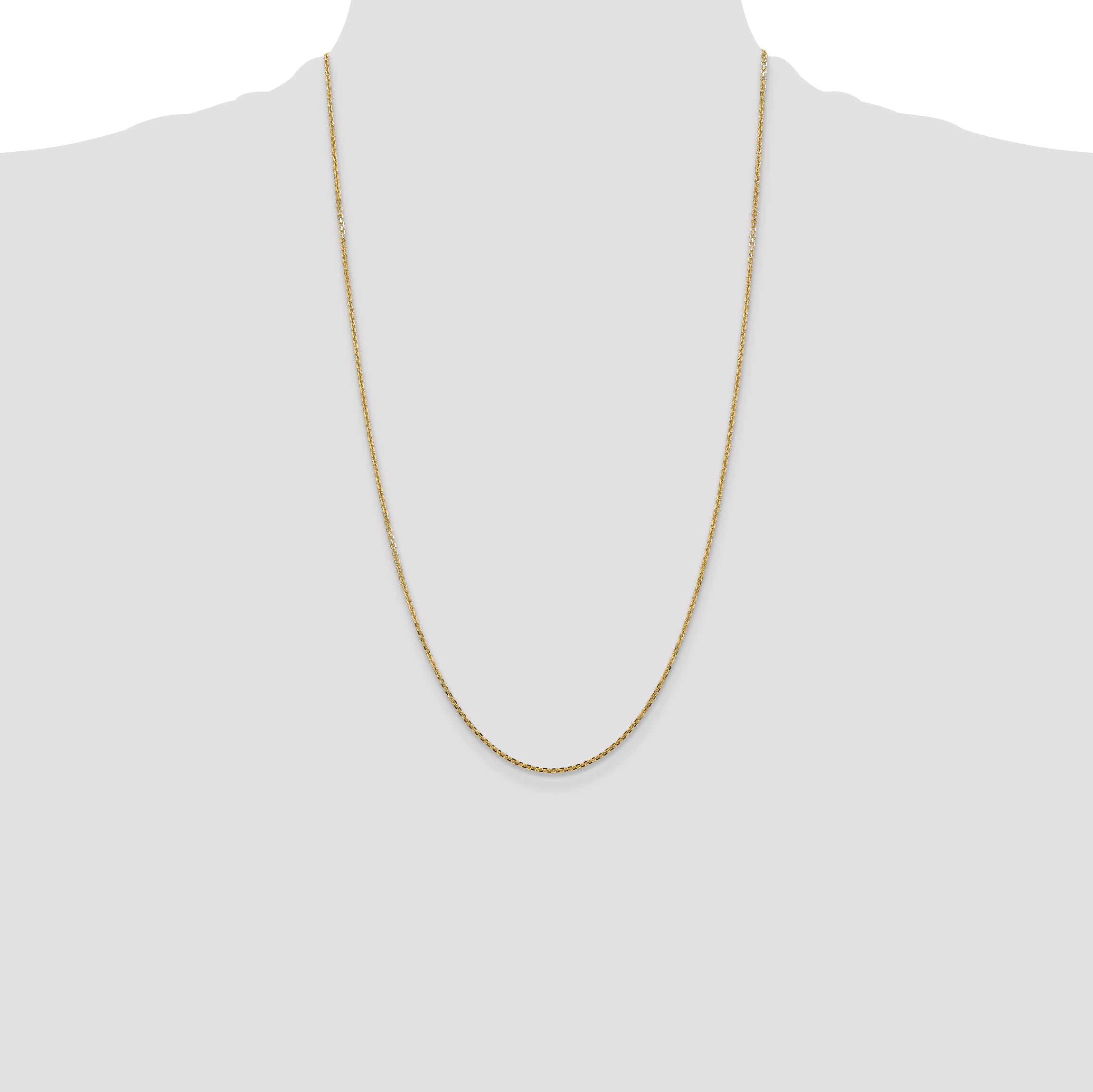 14K 14 inch 1.45mm Solid Diamond-cut Cable with Lobster Clasp Chain PEN140