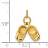 14k 3-D Moveable Polished Baby Shoes Charm A9281