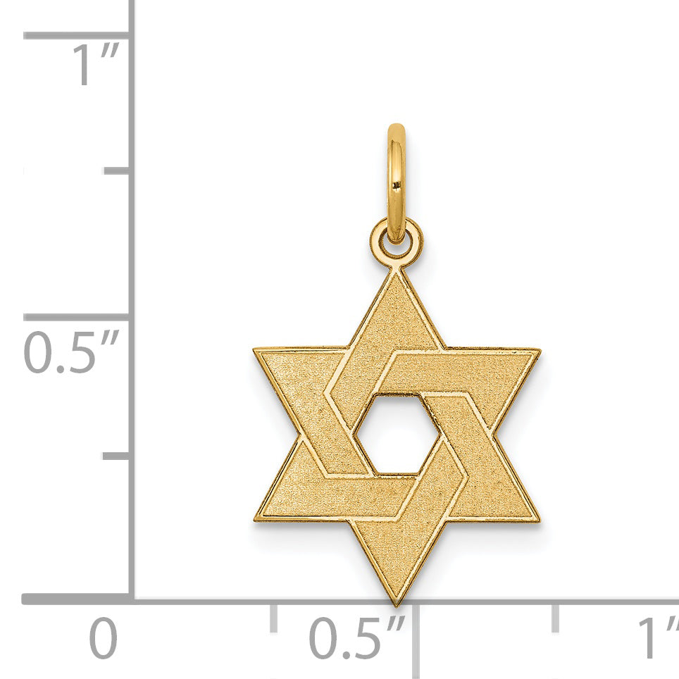 14K Laser Designed Star of David Charm XR984