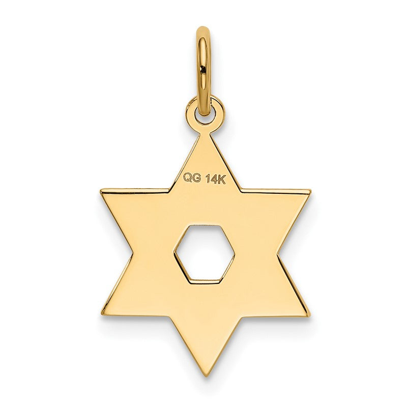 14K Laser Designed Star of David Charm XR984