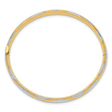 14k and White Rhodium 3/16 Criss-Cross 4.75mm Hinged Childrens Bangle DB692