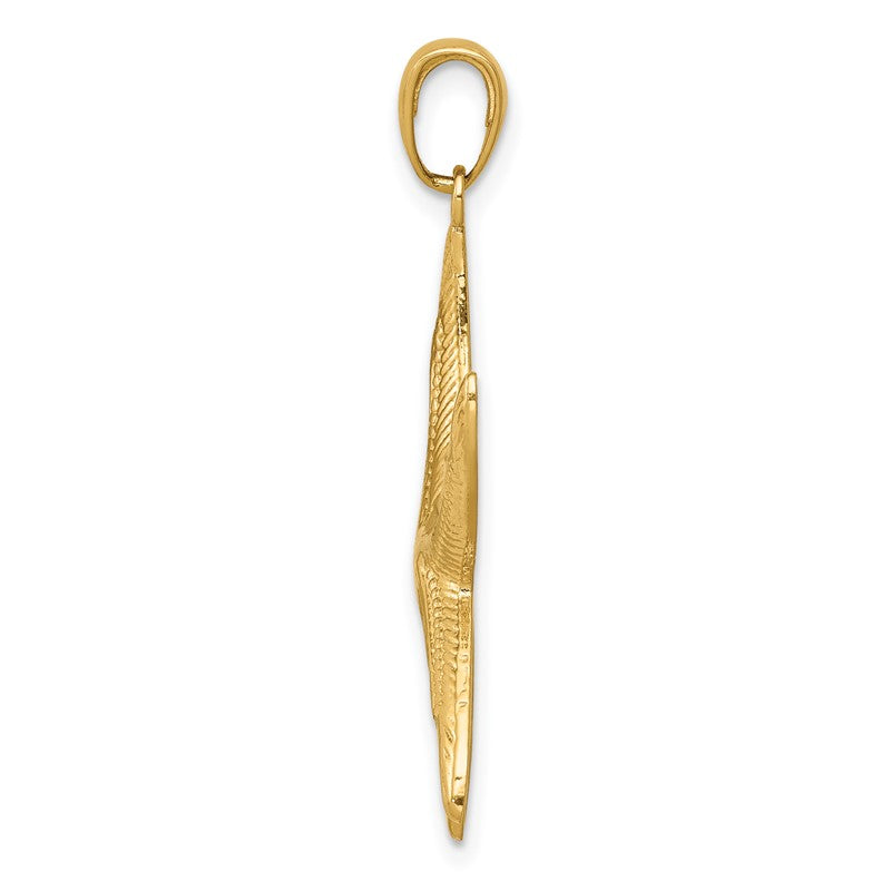 14K Diamond-cut Starfish Pendant K2944