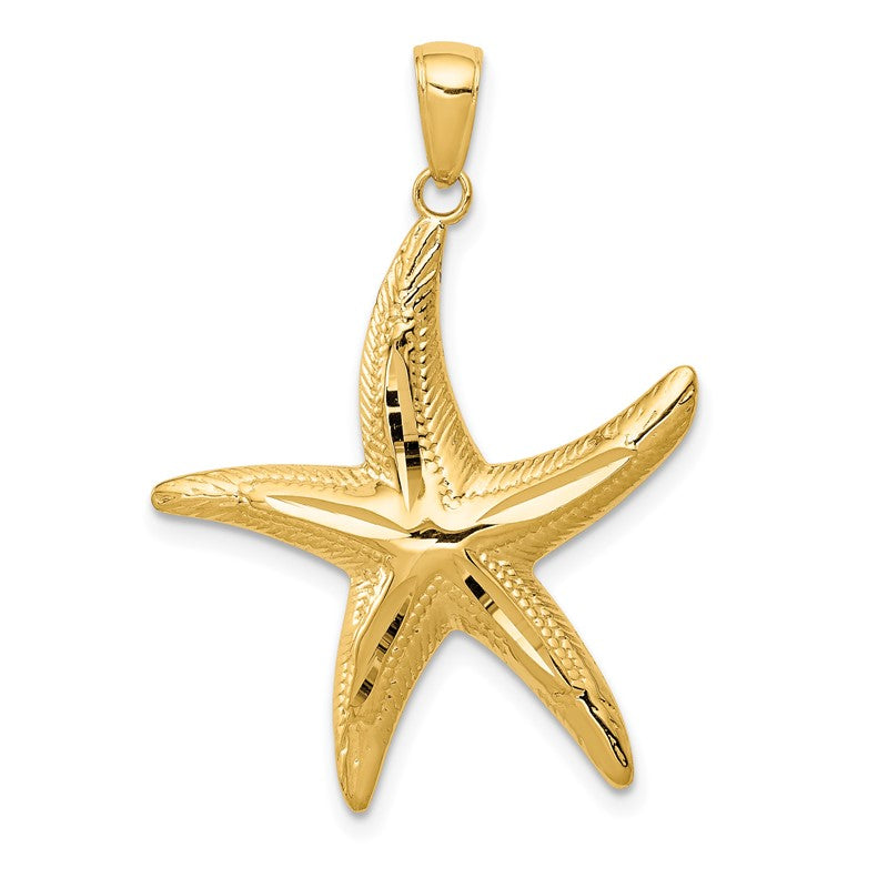 14K Diamond-cut Starfish Pendant K2944