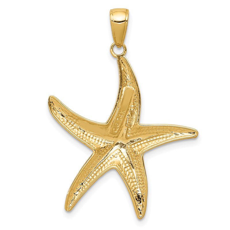 14K Diamond-cut Starfish Pendant K2944