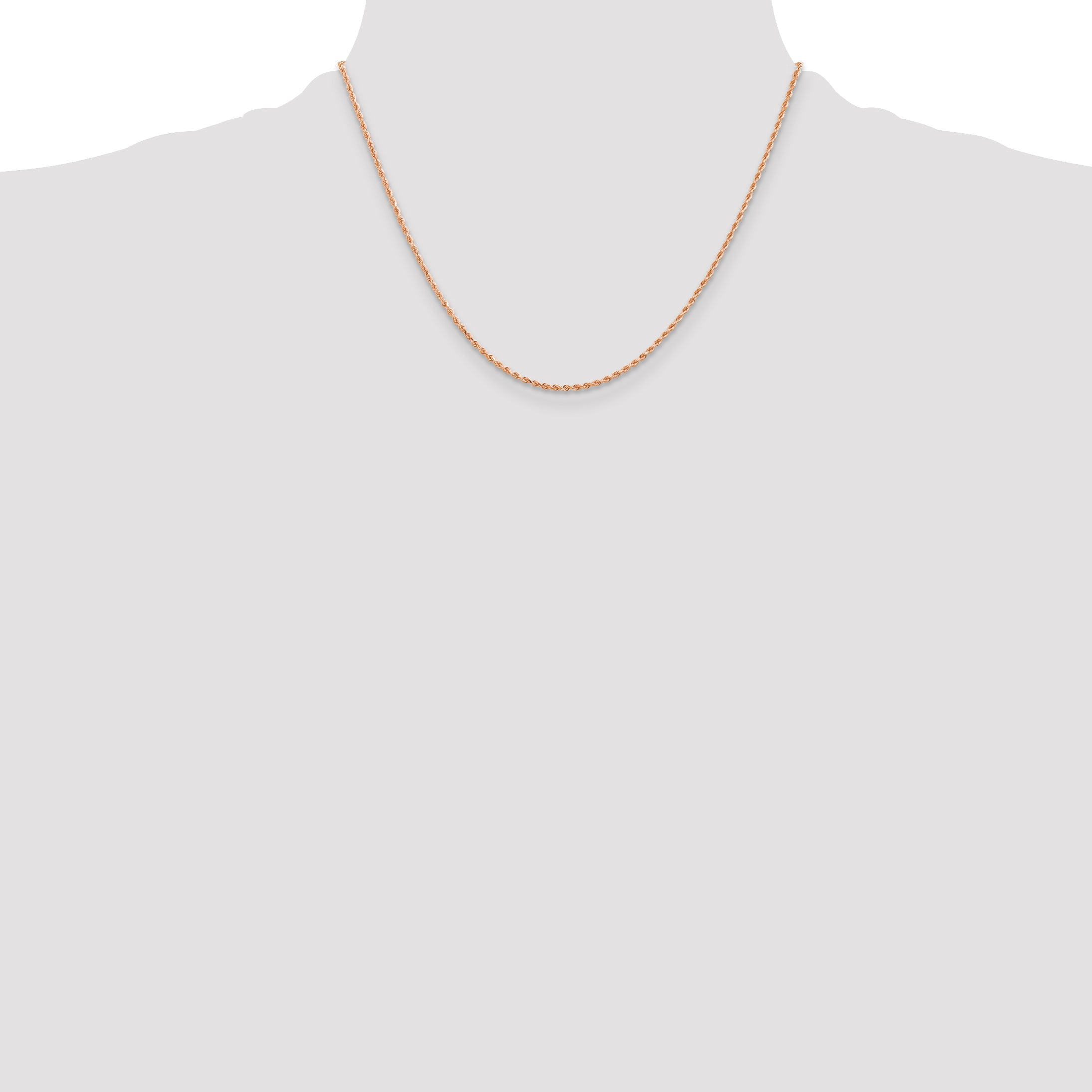 14K Rose Gold 10 inch 1.5mm Diamond-cut Rope with Lobster Clasp Anklet 012R