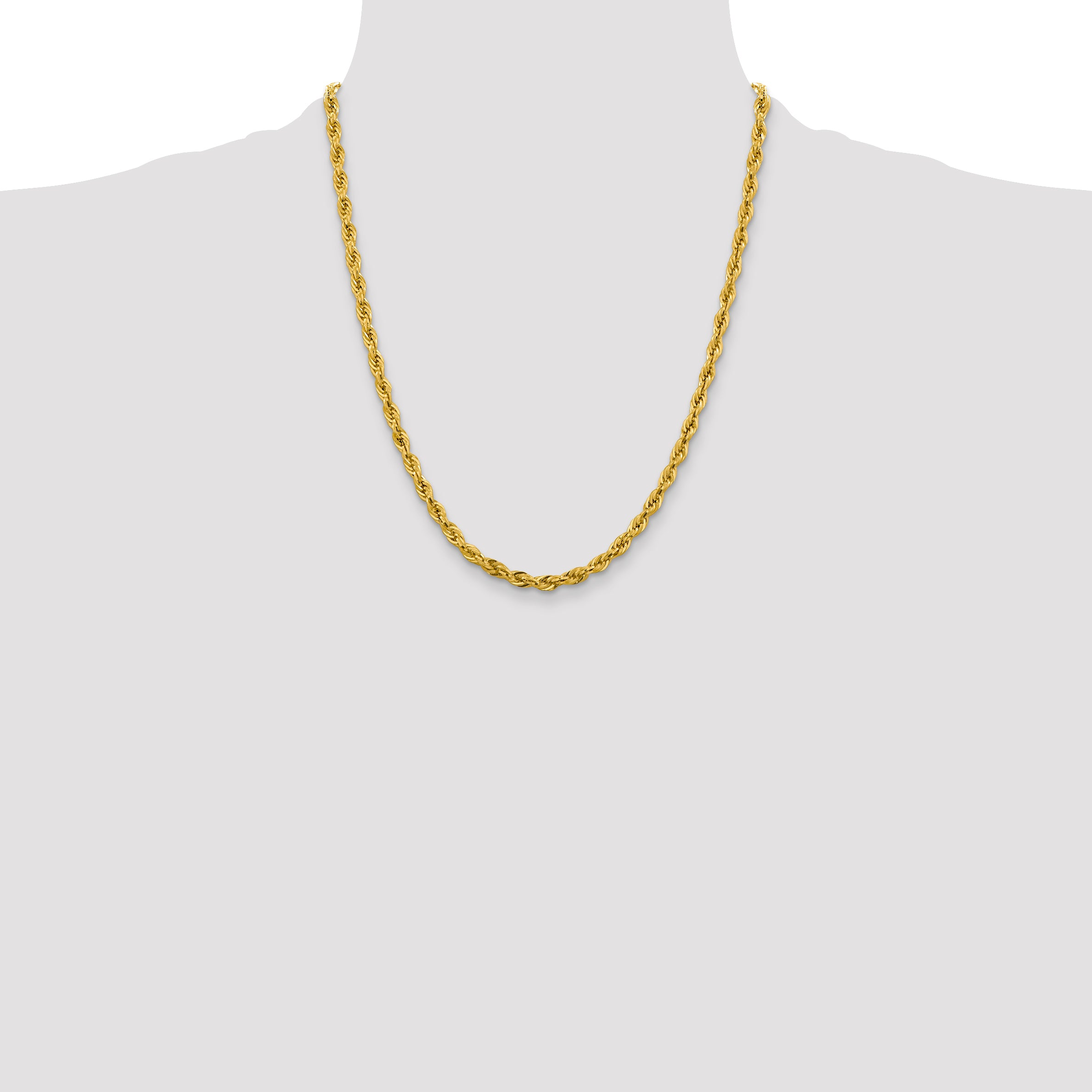 14K 26 inch 4.25mm Semi Solid Rope with Lobster Clasp Chain BC168