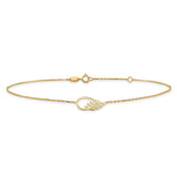 14K Cut-out Wing 10 inch Plus 1 inch Extender - Total 11 inch Anklet ANK299