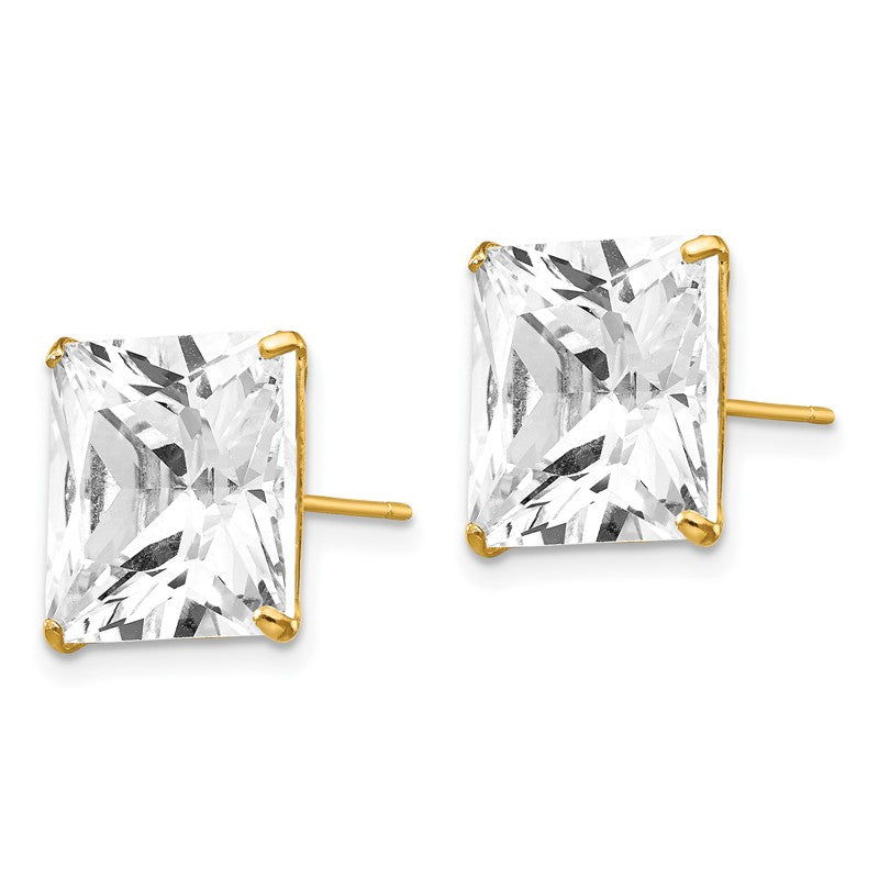 14k 11mm Square CZ Post Earrings XD44CZ
