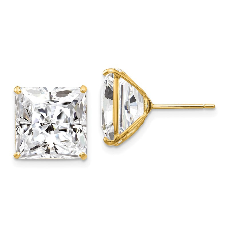 14k 11mm Square CZ Post Earrings XD44CZ