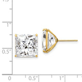 14k 11mm Square CZ Post Earrings XD44CZ