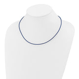 14k Yellow Clasp 1.6mm 16 inch Royal Blue Leather Cord Necklace XG255