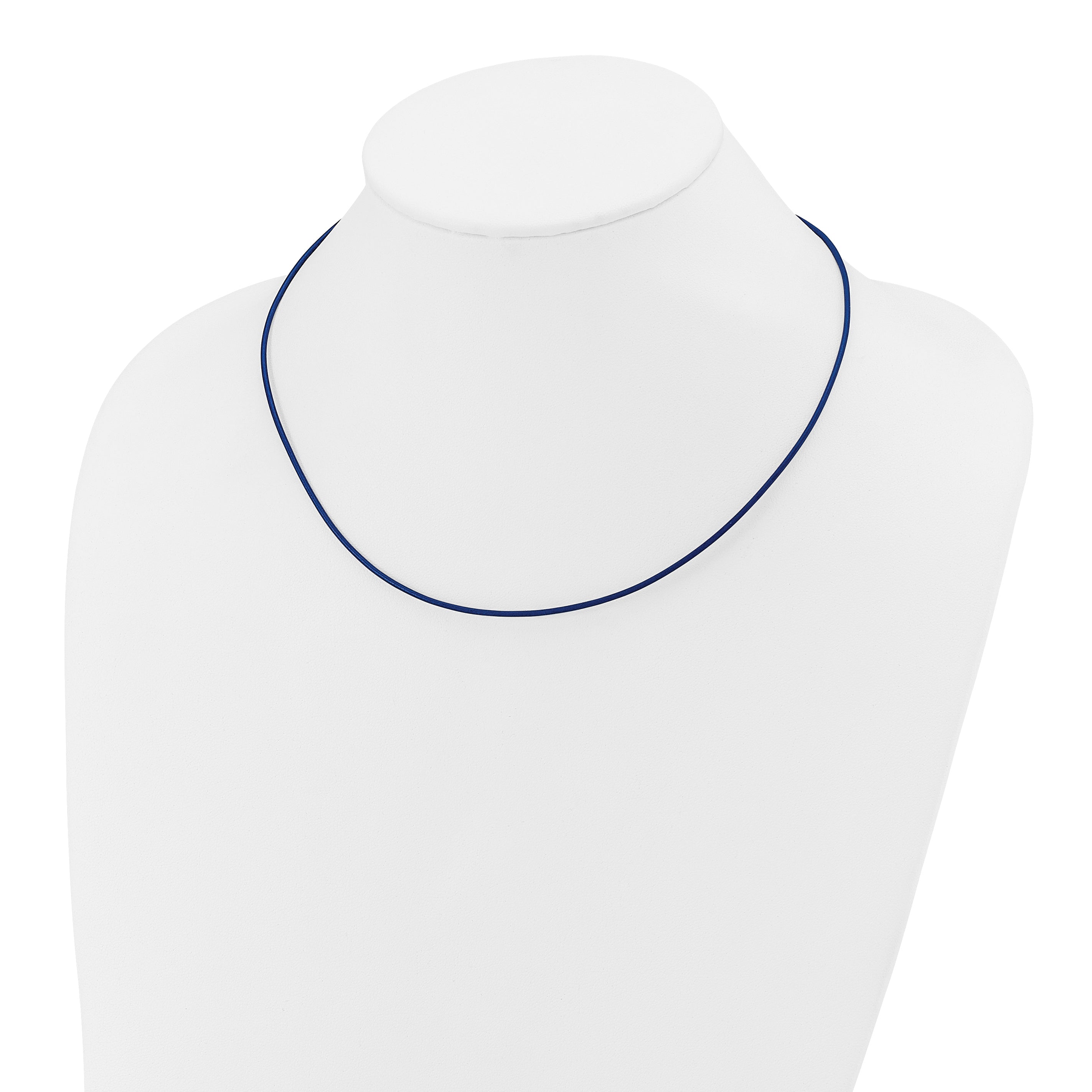 14k Yellow Clasp 1.6mm 16 inch Royal Blue Leather Cord Necklace XG255