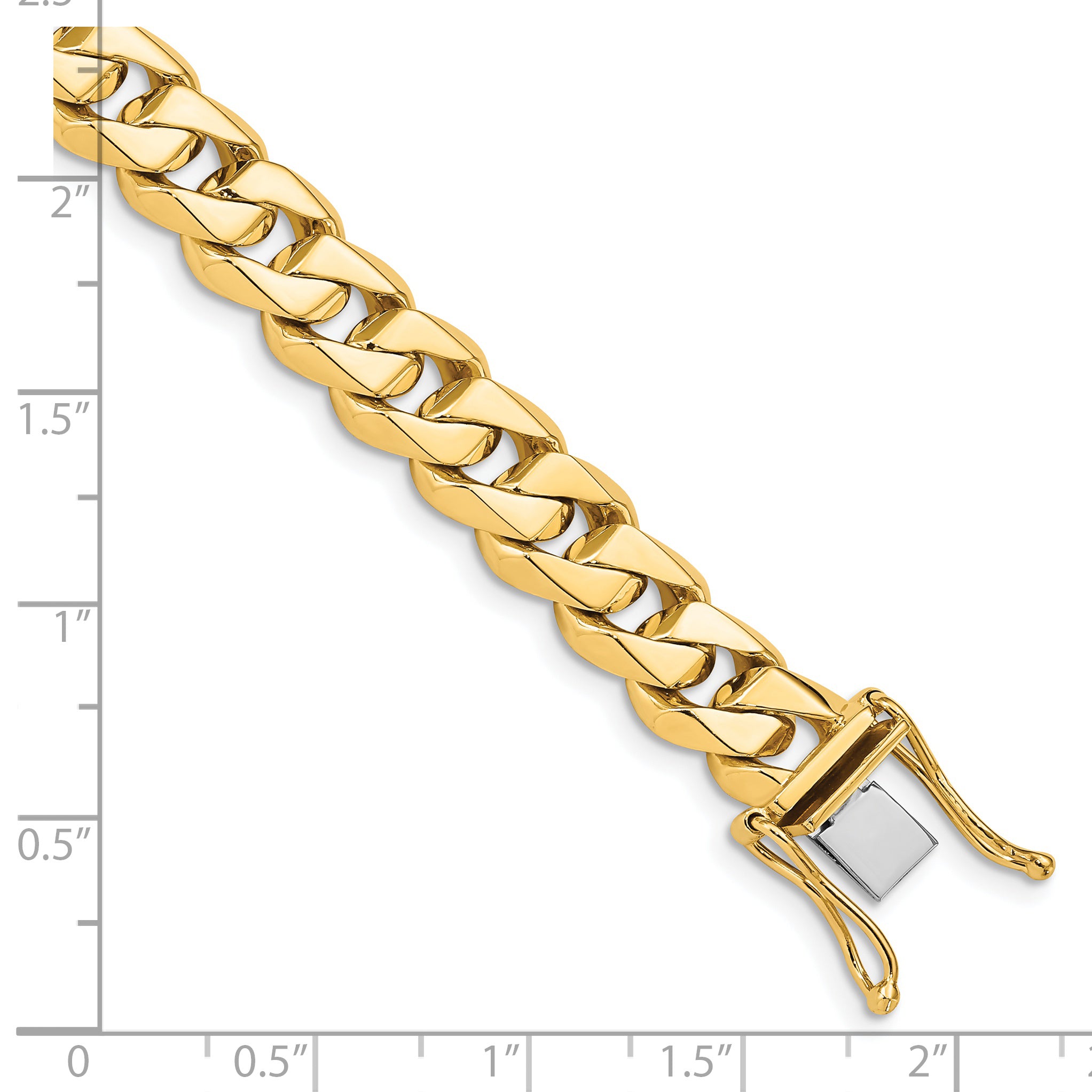 14K 20 inch 8.6mm Hand Polished Fancy Traditional Link with Box Catch Clasp Chain LK119