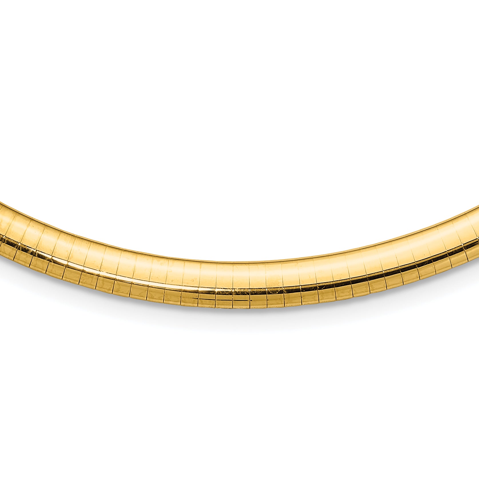14k Polished 6mm Lightweight 16 inch Domed Omega Necklace ODL6