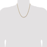 14K 26 inch 3mm Flat Figaro with Lobster Clasp Chain FFL080