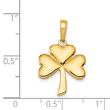 14k Polished Solid Shamrock Pendant C2197