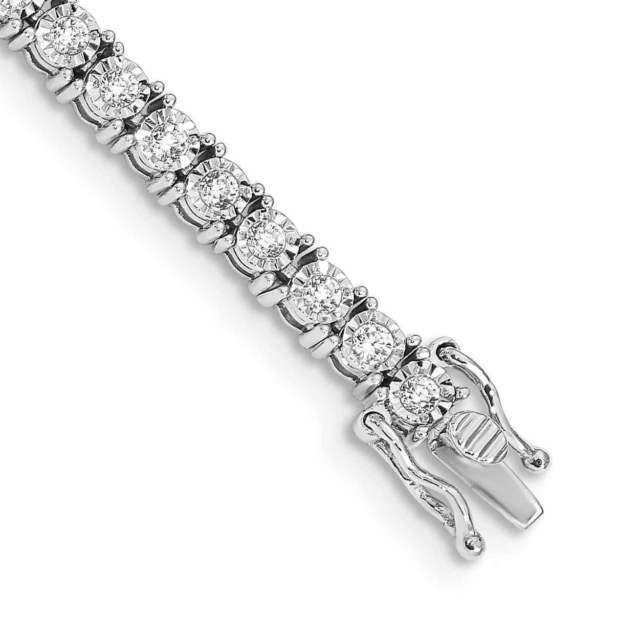 14k White Gold Complete 2 carat Diamond Illusion Setting 7.5 inch Tennis Bracelet BM4673